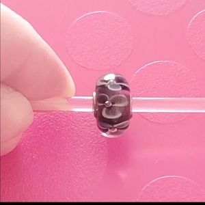 Trollbeads Purple Flower Glass Bead